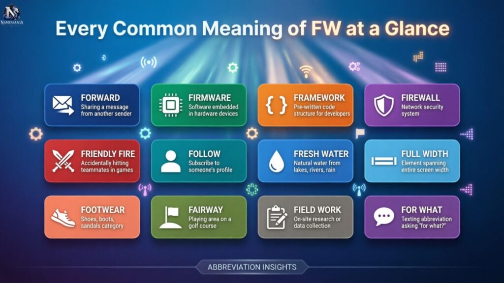 Every Common Meaning of FW at a Glance